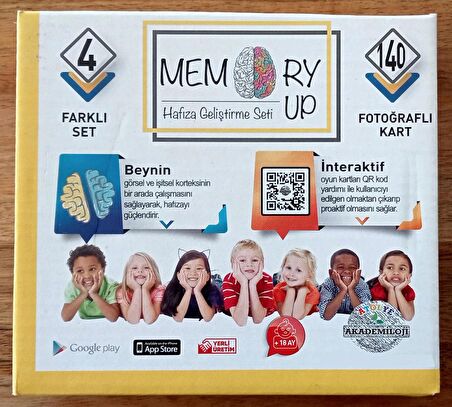 İnteraktif Eşleştirme Kartları Memory Up Hafıza Geliştirme Seti 140 Parça