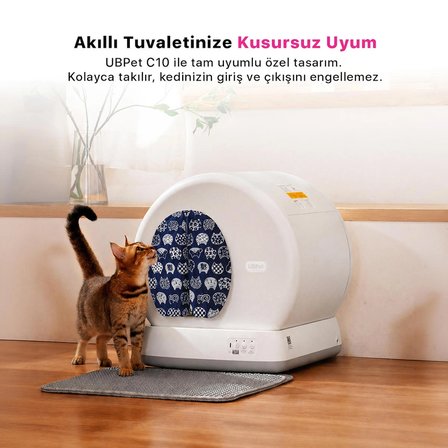 UBPet C10 Uyumlu Akıllı Kedi Tuvaleti Perdesi | Premium Kumaş, Mıknatıslı Giriş, Hijyenik ve Kolay Temizlenir