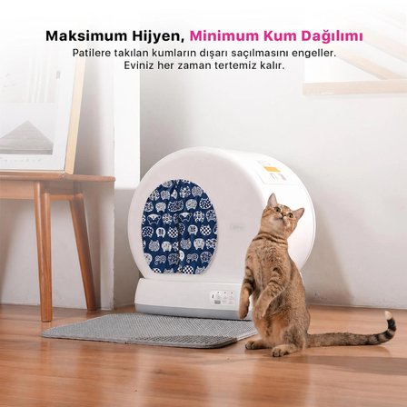 UBPet C10 Uyumlu Akıllı Kedi Tuvaleti Perdesi | Premium Kumaş, Mıknatıslı Giriş, Hijyenik ve Kolay Temizlenir