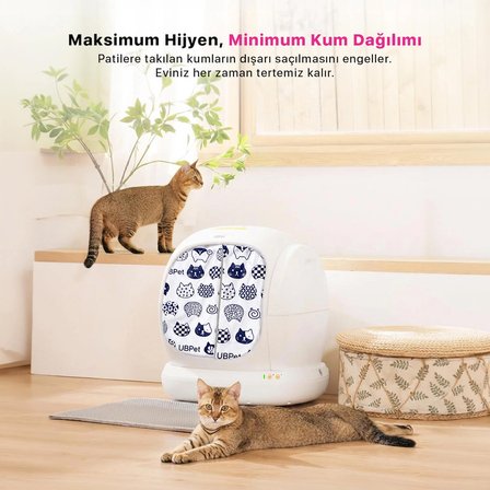 UBPet C20 Uyumlu Akıllı Kedi Tuvaleti Perdesi | Premium Kumaş, Mıknatıslı Giriş, Hijyenik ve Kolay Temizlenir