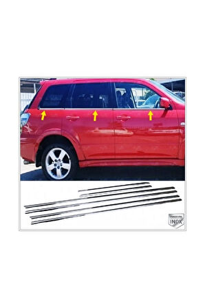 Mitsubishi Outlander Krom Cam Çıtası 6 Prç. 2001-2006 Arası Paslanmaz Çelik