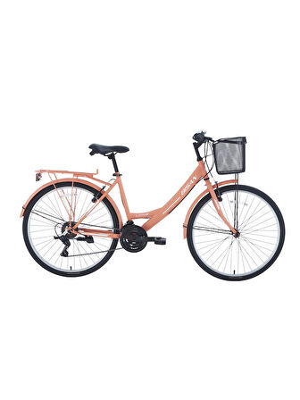 Bisan Lotus 26 V Fren 21 Vites 26 Jant Kadın Şehir Bisikleti Mercan Beyaz 44 Kadro