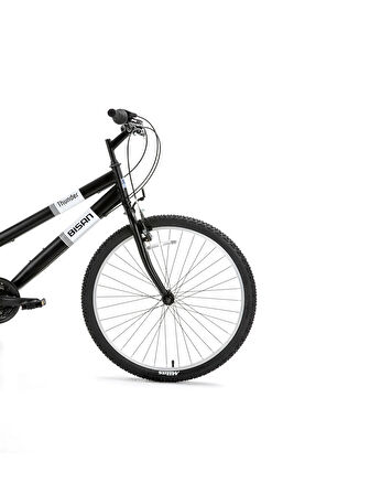 Bisan Thunder 24 V Fren 18 Vites 24 Jant Dağ Bisikleti Siyah Beyaz 42 Kadro