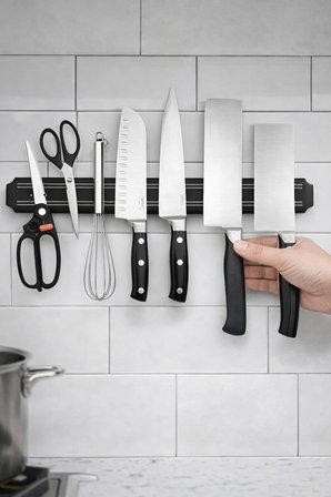 38 Cm Mıknatıslı Bıçak Askısı Duvara Monte Manyetik Bıçak Tutucu Mutfak Bıçaklık Organizer