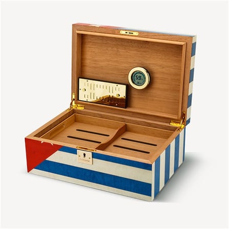 Lubinski Cedar Puro Kutusu Humidor Cuba Flag 50s LB-023