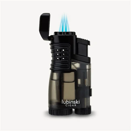 Lubinski 3 Torch Çakmak Ve Kesici Puro Seti Siyah