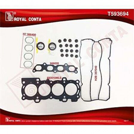 Ford Ust Takım Conta (skt Keceli Subap Lastıklı) S,k,c Dahıl Focus II 03>07 Focus II C Max 04>07 1,6 Zete - Royal T593694