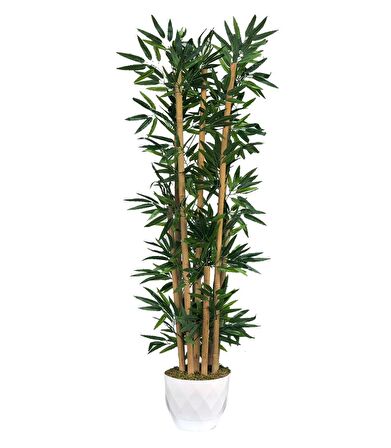 Yapay Bambu Ağacı 5 Sopalı 150 cm Yoğun Yapraklı