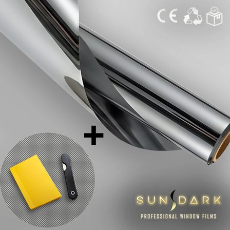 75 cm X 6 m | Silver (Aynalı) Cam Filmi %5 | Uygulama Setli