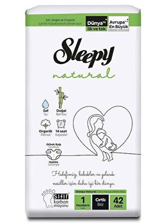 Sleepy Natural 1 Numara Yenidoğan 42'li Cırtlı Bez