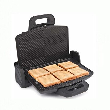 Arnica Ayvalık 3000 Çift Taraflı Çıkartılabilir Plaka Granit 1750 W 6 Dilim Tost Makinesi