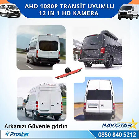 Ford Transit için Profesyonel AHD 1080P 12 in 1 Butonlu Geri görüş Kamerası