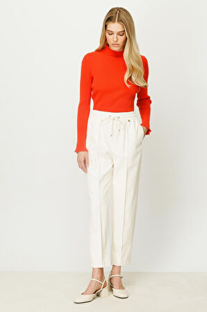 Deri Pantolon-Ekru | 3