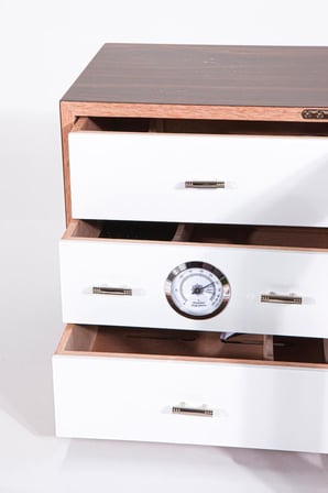 3 Çekmeceli Sedir Humidor Puro Kutusu - TR6715