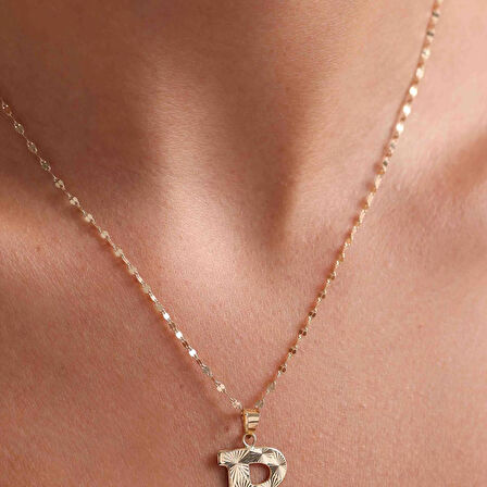 14 Ayar Altın B Harf Füzyon Kolye