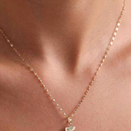 14 Ayar Altın I Harf Füzyon Kolye