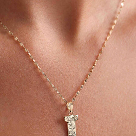 14 Ayar Altın I Harf Füzyon Kolye