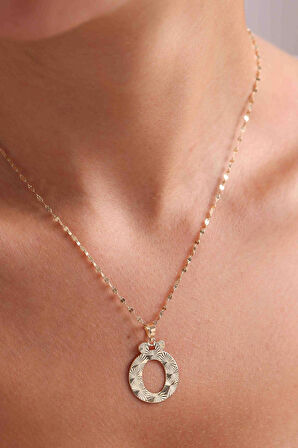 14 Ayar Altın Ö Harf Füzyon Kolye