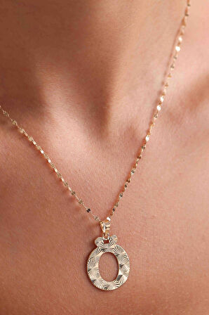 14 Ayar Altın Ö Harf Füzyon Kolye