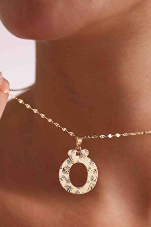 14 Ayar Altın Ö Harf Füzyon Kolye