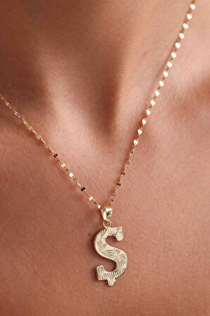 14 Ayar Altın Ş Harf Füzyon Kolye