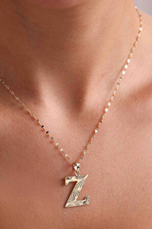 14 Ayar Altın Z Harf Füzyon Kolye