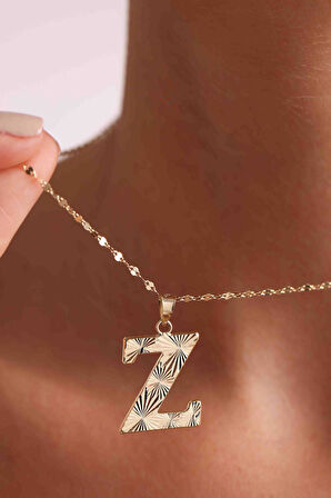 14 Ayar Altın Z Harf Füzyon Kolye