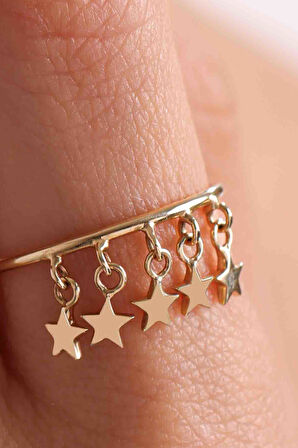 14 Ayar Altın Yıldız Pullu Yüzük