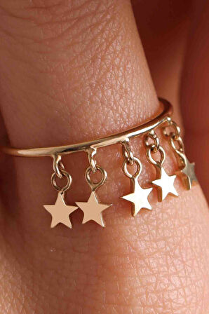 14 Ayar Altın Yıldız Pullu Yüzük