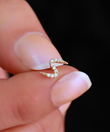 14 Ayar Altın Kıvrımlı Tragus Piercing
