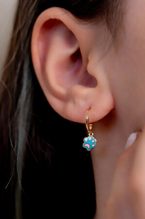 14 Ayar Altın Pati Çocuk Küpe