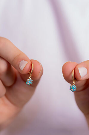 14 Ayar Altın Pati Çocuk Küpe