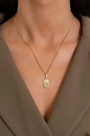 14 Ayar Altın Gökyüzü Kolye