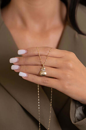 14 Ayar Altın Kese Kolye