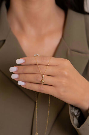 14 Ayar Altın Kuzey Yıldızı Kolye