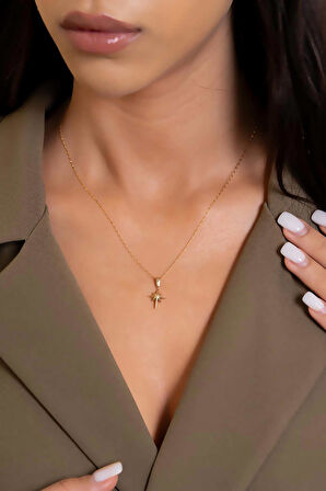 14 Ayar Altın Kuzey Yıldızı Kolye