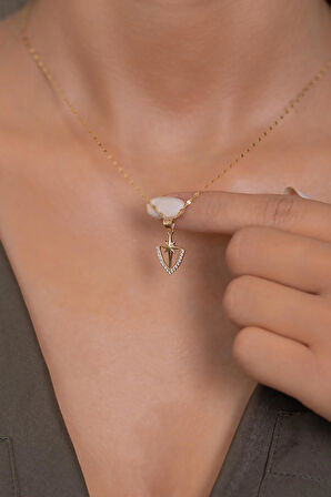 14 Ayar Altın Kuzey Yıldızı Kalkan Kolye