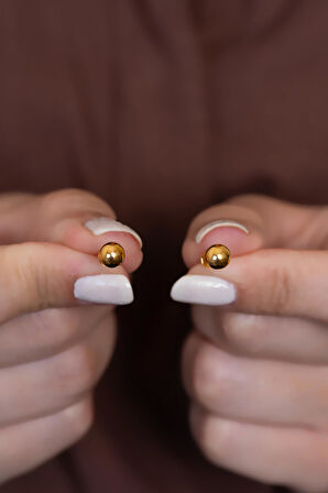 14 Ayar Altın Top Küpe 5 mm