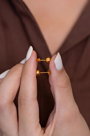 14 Ayar Altın Top Küpe 5 mm