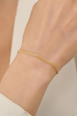 14 Ayar Altın Kalın Viyana Zincir Bileklik