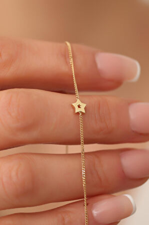 14 Ayar Altın Yıldız Bileklik