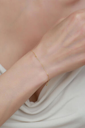 14 Ayar Altın Topçik Zincir Bileklik