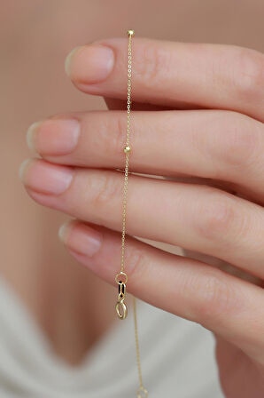 14 Ayar Altın Topçik Zincir Bileklik