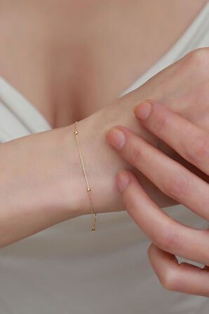 14 Ayar Altın Topçik Zincir Bileklik