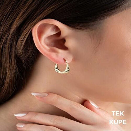 14 Ayar Altın Burgu Tekli Küpe