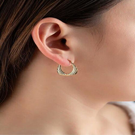 14 Ayar Altın Burgu Tekli Küpe