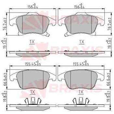 Ford On Fren Balatası Galaxy S Max 15 /> Mondeo IV 14 /> 16 Jant 1,5 2,0 Eco Boost / 2,0tdci - Braxıs Aa0646