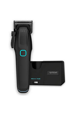 SUPREME TRİMMER Supreme Trimmer Siyah Recharge Clipper – 7500+ RPM Motor, 3 Saatlik Pil, Çıkarılabilir Batarya
