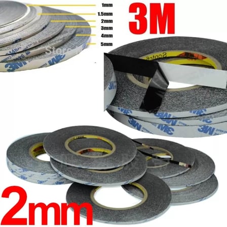2mm|1MT Çift Taraflı Bant. Ekran Cam Kasa Kapak Yapıştırma-SİYAH