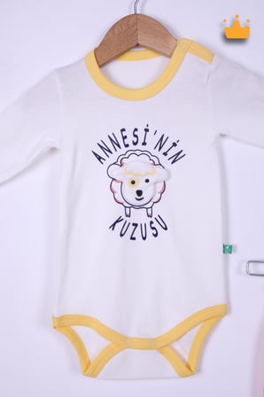 Babyhola %100 Pamuk Annesinin Kuzusu Çıtçıtlı Badi Pantolon Bere 3'lü Takım 593-4